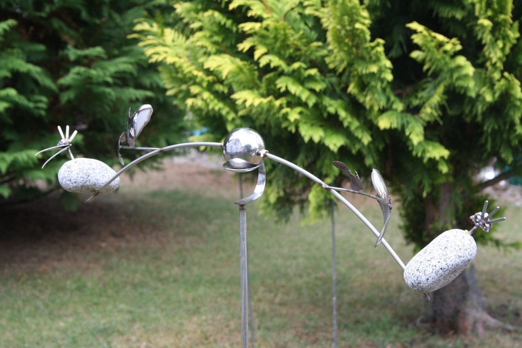 Gartenstecker Wipper mit 2 Vögeln