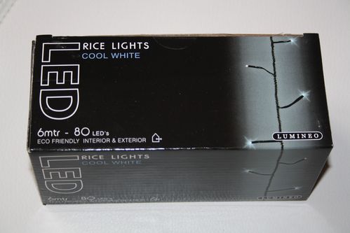 Lichterkette LED 80er Rice-Lights kalt-weiss